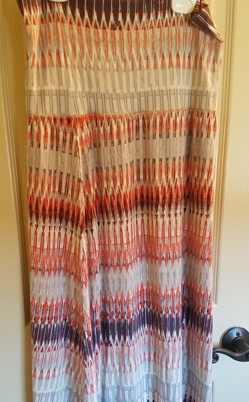 Aztec tribal maxi skirt orange grey Cynthia Rowley - Picture 3 of 6